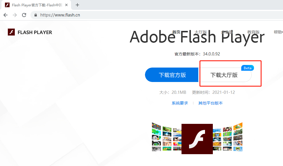 Flash中国官网下载页